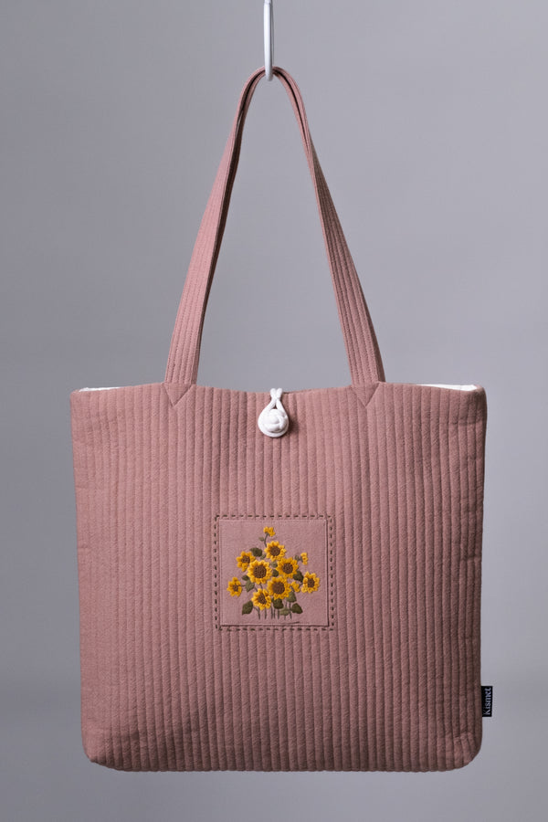 KKOT TOTE | BLUSH PATCH SUNFLOWER